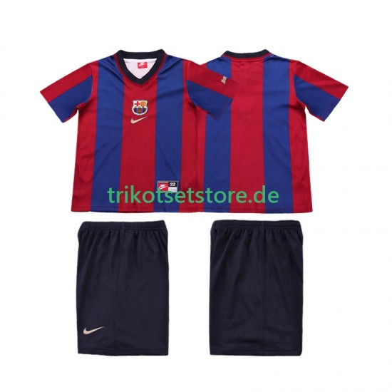 FC Barcelona Retro 1998 1999 Kinder Trikotset Heim Kurzarm