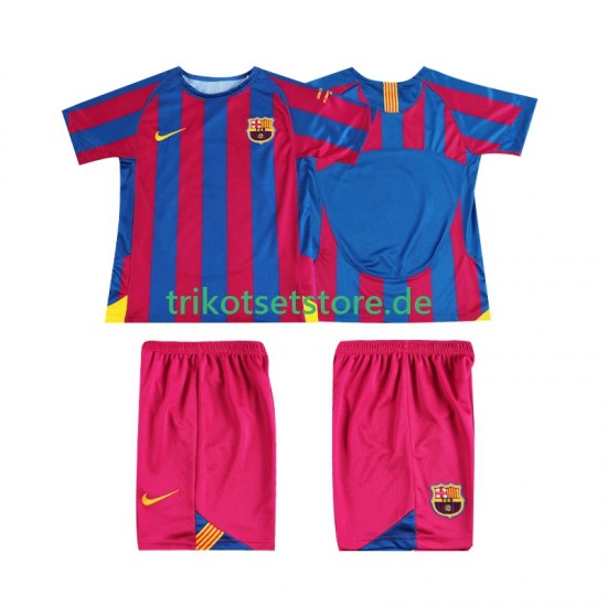 FC Barcelona Retro Champions League 2005 2006 Kinder Trikotset Heim Kurzarm