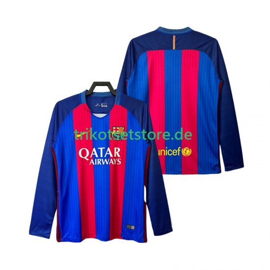 FC Barcelona Retro 2016 2017 Herren Trikot Heim Langarm