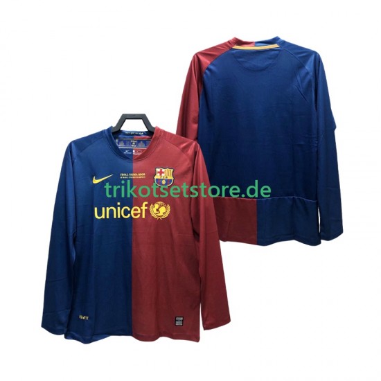 FC Barcelona Retro Champions League 2008 2009 Herren Trikot Heim Langarm