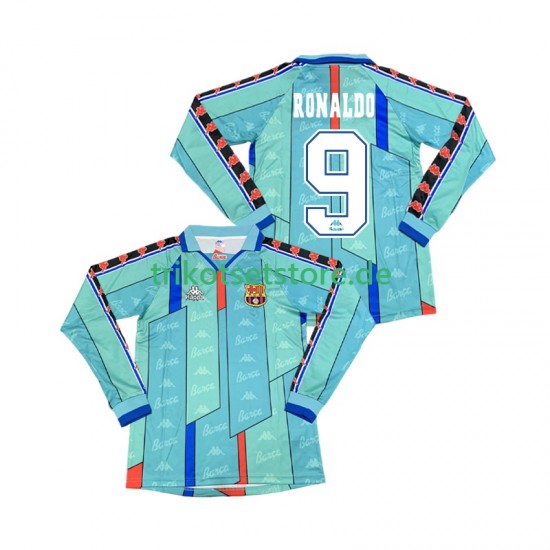 FC Barcelona Ronaldo 9 Retro 1996 1997 Herren Trikot Auswärts Langarm