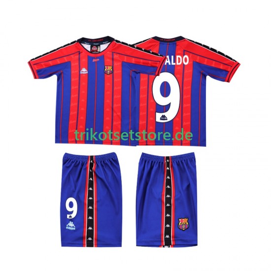 FC Barcelona Ronaldo 9 Retro 1997 1998 Kinder Trikotset Heim Kurzarm