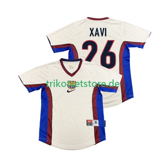 FC Barcelona XAVI 26 Retro 1998 1999 Herren Trikot Auswärts Kurzarm