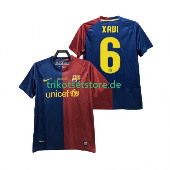 FC Barcelona XAVI 6 Retro Champions League 2008 2009 Herren Trikot Heim Kurzarm