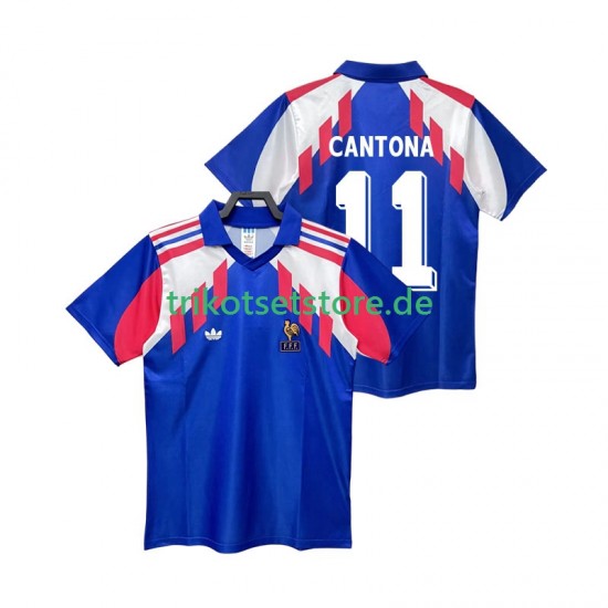 Frankreich CANTONA 11 Retro 1990 Herren Trikot Heim Kurzarm