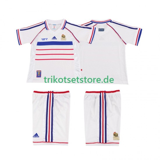 Frankreich Retro 1998 Kinder Trikotset Auswärts Kurzarm