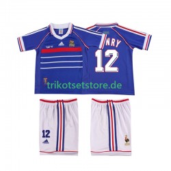 Frankreich Henry 12 Retro 1998 Kinder Trikotset Heim Kurzarm