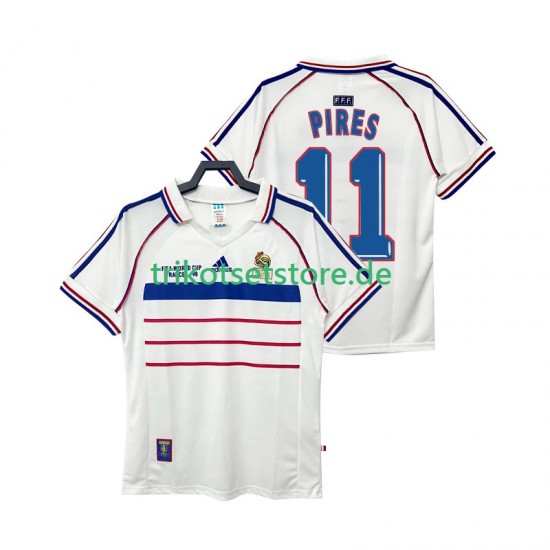 Frankreich PIRES 11 Retro 1998 Herren Trikot Auswärts Kurzarm