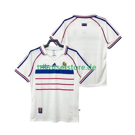 Frankreich Retro 1998 Herren Trikot Auswärts Kurzarm