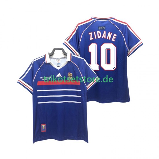 Frankreich ZIDANE 10 Retro 1998 Herren Trikot Heim Kurzarm