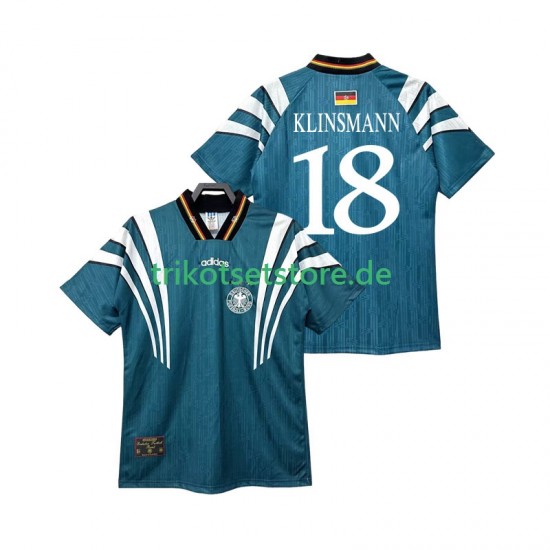 Deutschland KLINSMANN 18 Retro 1996 Herren Trikot Auswärts Kurzarm