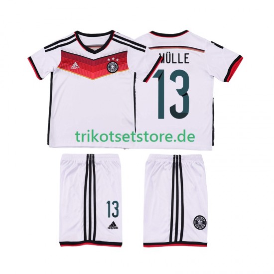 Deutschland MULLER 13 Retro 2014 Kinder Trikotset Heim Kurzarm