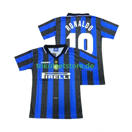Inter Mailand Ronaldo 10 Retro 1997 1998 Herren Trikot Heim Kurzarm