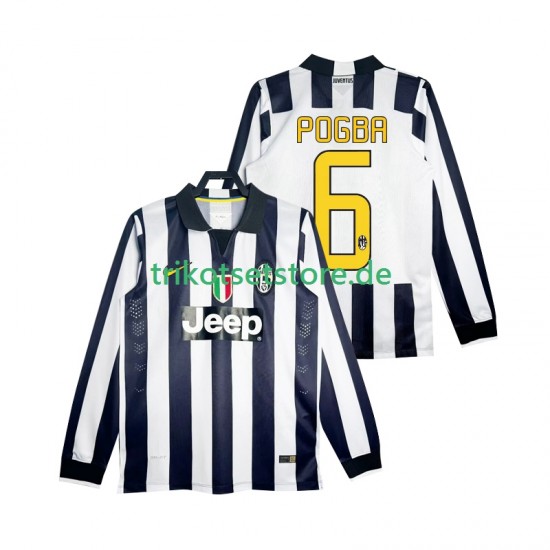 Juventus Turin Pogba 6 Retro 2014 2015 Herren Trikot Heim Langarm