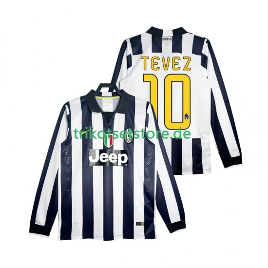 Juventus Turin TEVEZ 10 Retro 2014 2015 Herren Trikot Heim Langarm