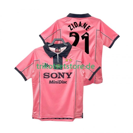 Juventus Turin ZIDANE 21 Retro 1997 1998 Herren Trikot Auswärts Kurzarm
