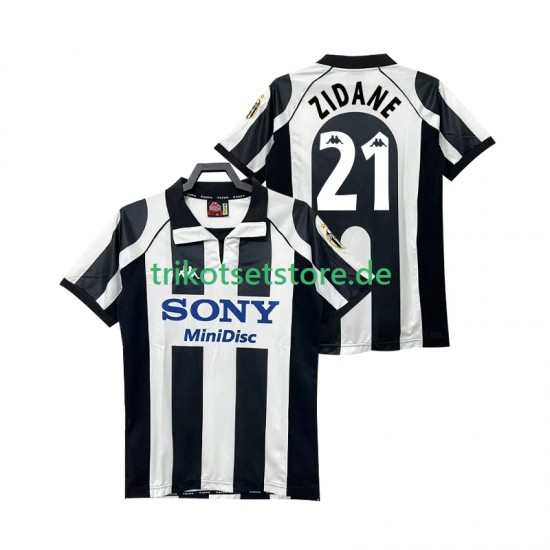 Juventus Turin ZIDANE 21 Retro 1997 1998 Herren Trikot Heim Kurzarm