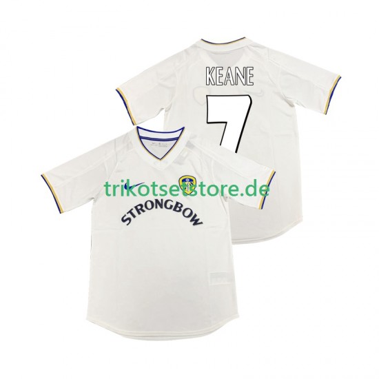Leeds United KEANE 7 Retro 2000 2001 Herren Trikot Heim Kurzarm