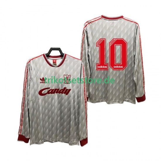 Liverpool 10 Retro 1989 1991 Herren Trikot Auswärts Langarm