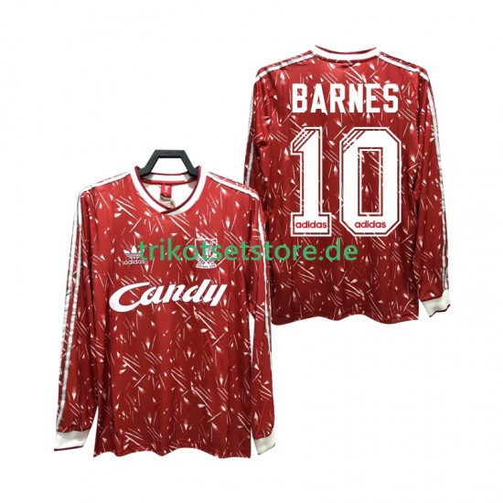 Liverpool BARNES 10 Retro 1989 1991 Herren Trikot Heim Langarm