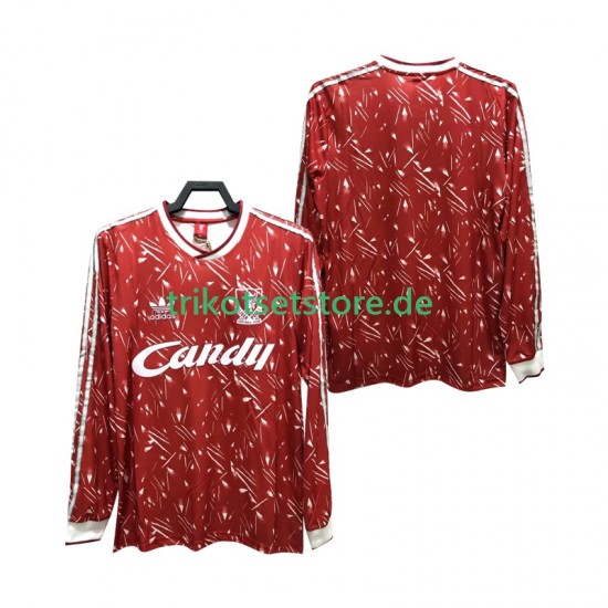 Liverpool Retro 1989 1991 Herren Trikot Heim Langarm