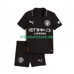 Manchester City 2025-2026 Kinder Trikotset Auswärts Kurzarm