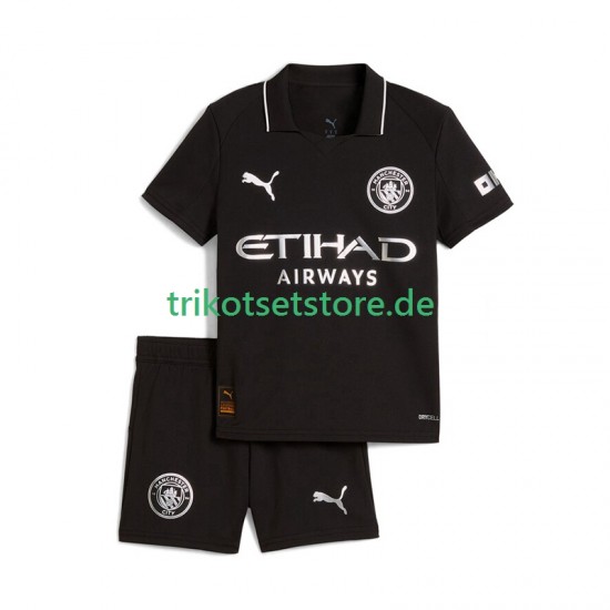 Manchester City 2025-2026 Kinder Trikotset Auswärts Kurzarm