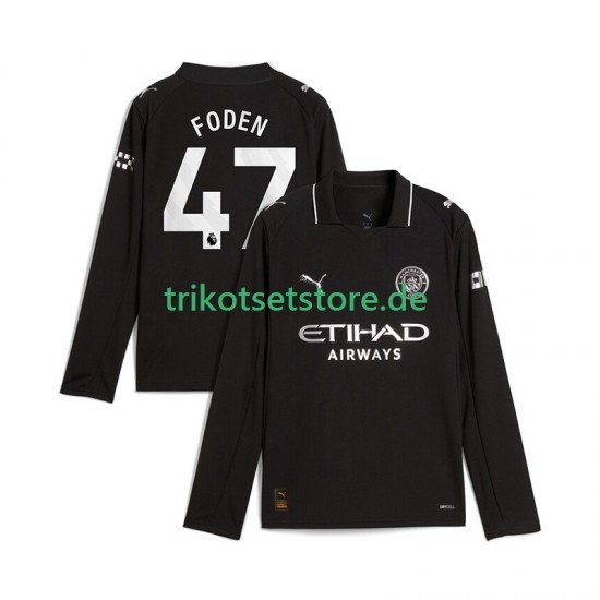 Manchester City Phil Foden 47 2025-2026 Herren Trikot Auswärts Langarm