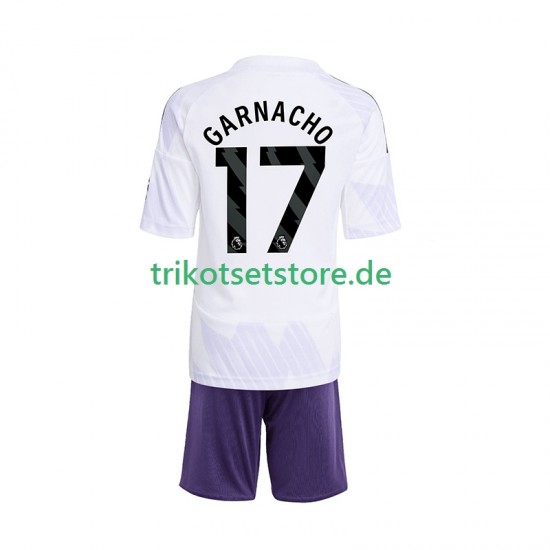Manchester United Alejandro Garnacho 17 2025-2026 Kinder Trikotset Auswärts Kurzarm