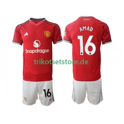 Manchester United Amad Diallo 16 2025-2026 Kinder Trikotset Heim Kurzarm