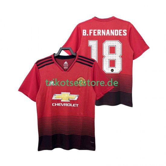 Manchester United B.FERNANDES 18 Retro 2018 2019 Herren Trikot Heim Kurzarm