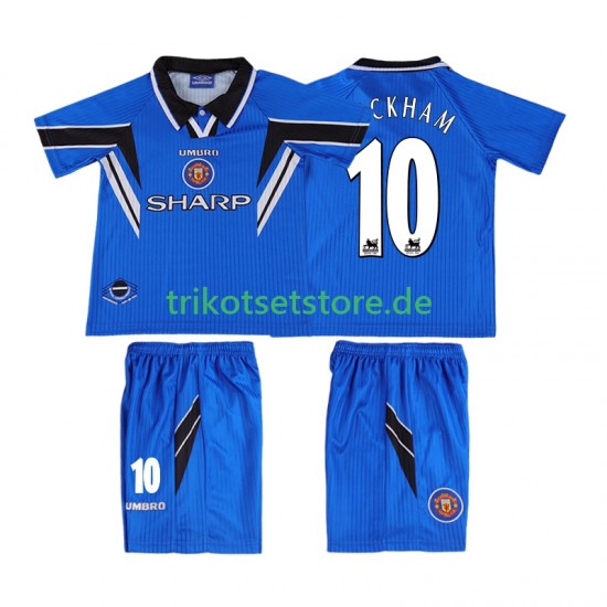 Manchester United BECKHAM 10 Retro 1996 1998 Kinder Trikotset Ausweich Kurzarm