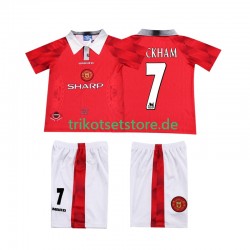 Manchester United BECKHAM 7 Retro 1996 1997 Kinder Trikotset Heim Kurzarm