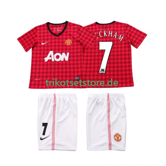Manchester United BECKHAM 7 Retro 2012 2013 Kinder Trikotset Heim Kurzarm