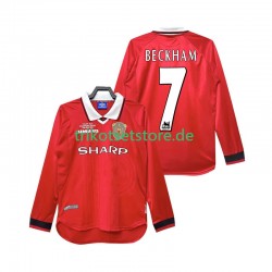 Manchester United Beckham 7 Retro 1999 2000 Herren Trikot Heim Langarm