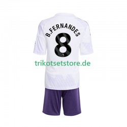 Manchester United Bruno Fernandes 8 2025-2026 Kinder Trikotset Auswärts Kurzarm