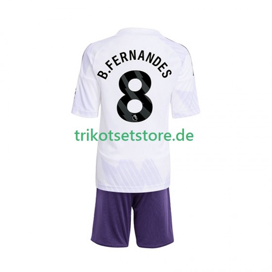 Manchester United Bruno Fernandes 8 2025-2026 Kinder Trikotset Auswärts Kurzarm
