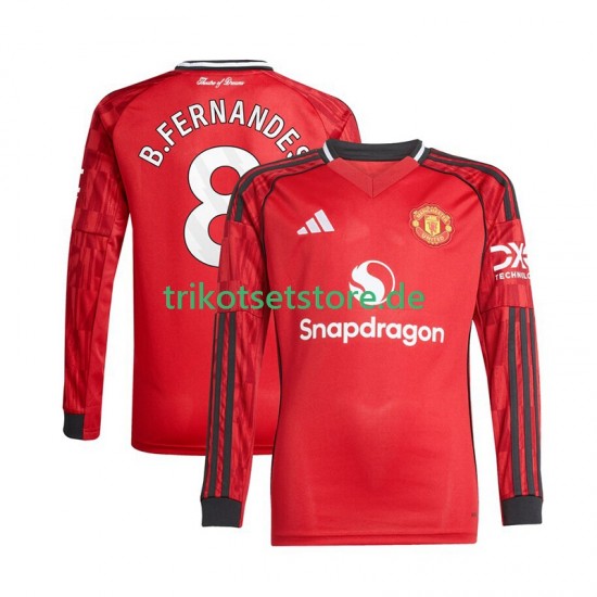 Manchester United Bruno Fernandes 8 2025-2026 Herren Trikot Heim Langarm