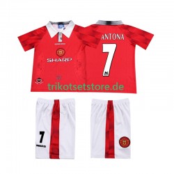Manchester United CANTONA 7 Retro 1996 1997 Kinder Trikotset Heim Kurzarm