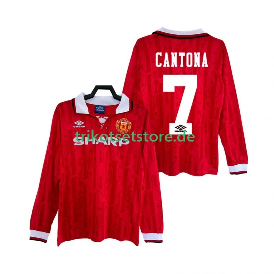 Manchester United CANTONA 7 Retro 1992 1994 Herren Trikot Heim Langarm