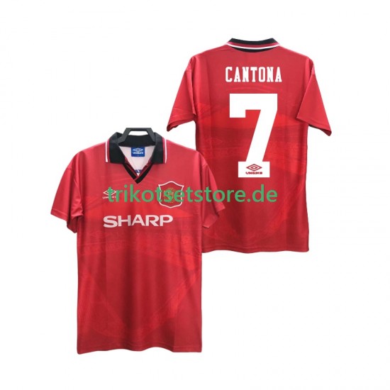 Manchester United CANTONA 7 Retro 1994 1996 Herren Trikot Heim Kurzarm
