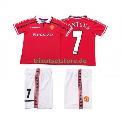 Manchester United CONTONA 7 Retro 1998 1999 Kinder Trikotset Heim Kurzarm