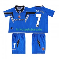 Manchester United CONTONA 7 Retro 1996 1998 Kinder Trikotset Ausweich Kurzarm