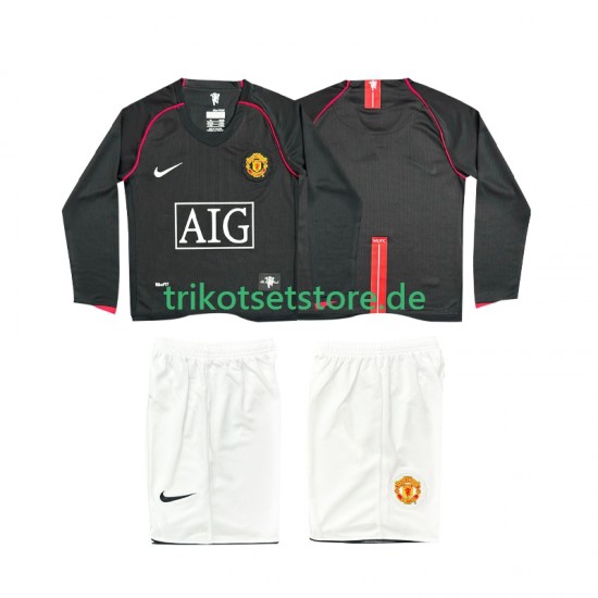 Manchester United Retro 2007 2008 Kinder Trikotset Auswärts Langarm