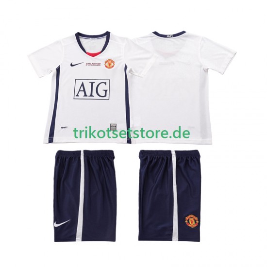 Manchester United Retro Champions League 2008 2009 Kinder Trikotset Auswärts Kurzarm
