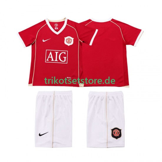 Manchester United Retro 2006 2007 Kinder Trikotset Heim Kurzarm