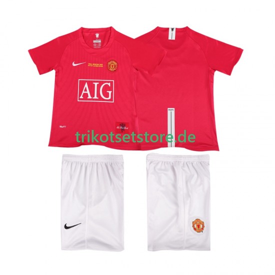 Manchester United Retro Champions League 2007 2008 Kinder Trikotset Heim Kurzarm