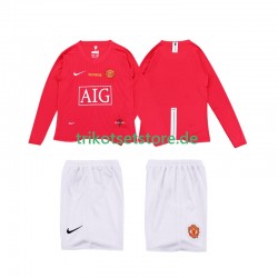 Manchester United Retro Premier League 2008 2009 Kinder Trikotset Heim Langarm