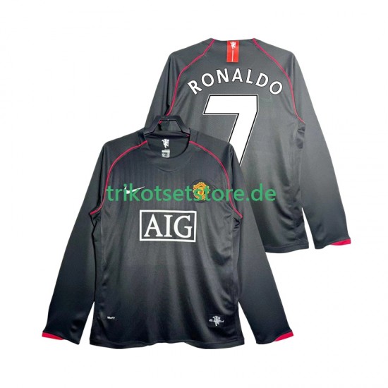 Manchester United Critstiano Ronaldo 7 Retro 2007 2008 Herren Trikot Auswärts Langarm
