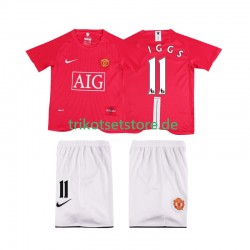 Manchester United GIGGS 11 Retro Premier League 2007 2008 Kinder Trikotset Heim Kurzarm